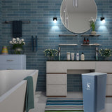 Poubelle salle de bain bleu 